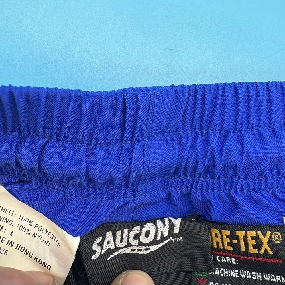 Vintage Saucony Gore Tex Small Water Resistant Pants Elastic Waist Zip Pockets L - Picture 9 of 13